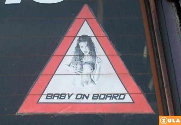 funny baby on board