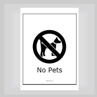Free no pets sign