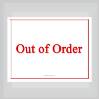 free out of order sign Sign